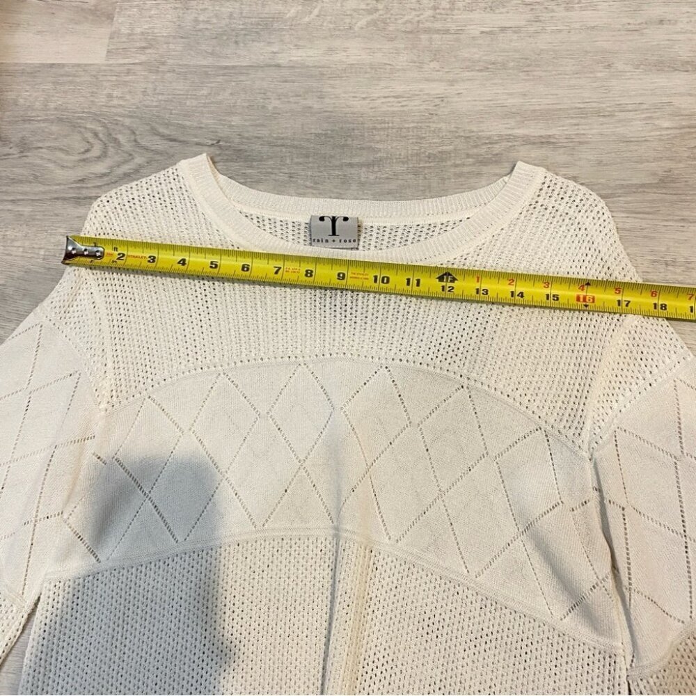 Coquette Lace Rain & Rose L Knit White Top Viscose - Flowy - Picture 10 of 16